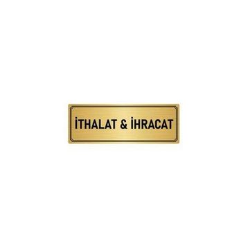 Özarslan Dizayn Departman Kapı İsimliği İhracat 5x20 cm Altın Renk Metal Yönlendirme Levhası