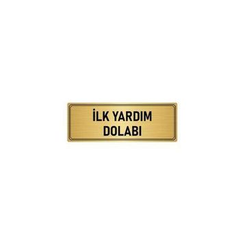 Özarslan Dizayn Departman Kapı İsimliği İlk Yardım Dolabı 5x20 cm Altın Renk Metal Yönlendirme Levhası