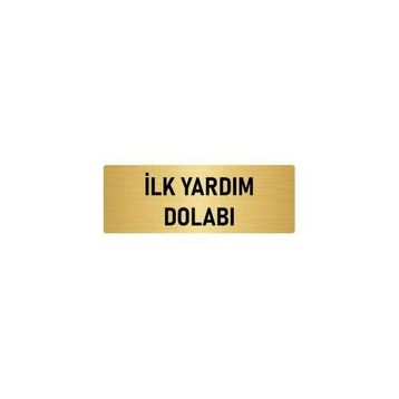 Özarslan Dizayn Departman Kapı İsimliği İlk Yardım Dolabı 5x20 cm Altın Renk Metal Yönlendirme Levhası