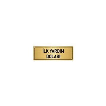Özarslan Dizayn Departman Kapı İsimliği İlk Yardım Dolabı 5x20 cm Altın Renk Metal Yönlendirme Levhası