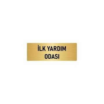 Özarslan Dizayn Departman Kapı İsimliği İlk Yardım Odası 5x20 cm Altın Renk Metal Yönlendirme Levhası