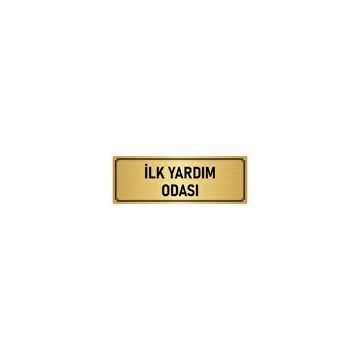 Özarslan Dizayn Departman Kapı İsimliği İlk Yardım Odası 5x20 cm Altın Renk Metal Yönlendirme Levhası