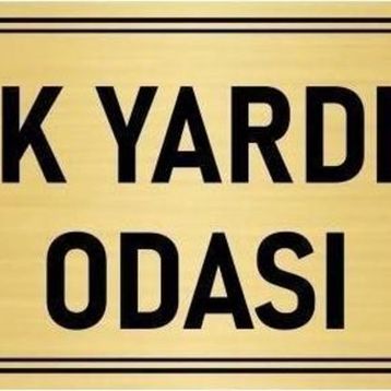 Özarslan Dizayn Departman Kapı İsimliği İlk Yardım Odası 5x20 cm Altın Renk Metal Yönlendirme Levhası