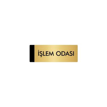 Özarslan Dizayn Departman Kapı İsimliği İşlem Odası 10x20 cm Altın Renk Metal Yönlendirme Levhası