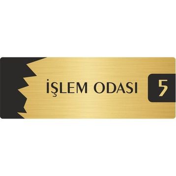 Özarslan Dizayn Departman Kapı İsimliği İşlem Odası 5x20 cm Altın Renk Metal Yönlendirme Levhası