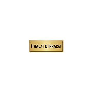 Özarslan Dizayn Departman Kapı İsimliği İthalat ve İhracat 10x20 cm Altın Renk Metal Yönlendirme Levhası