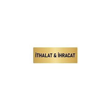 Özarslan Dizayn Departman Kapı İsimliği İthalat ve İhracat 10x20 cm Altın Renk Metal Yönlendirme Levhası