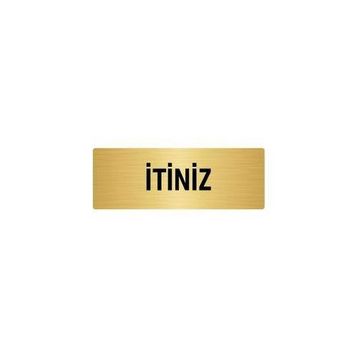 Özarslan Dizayn Departman Kapı İsimliği İtiniz 7x20 cm Altın Renk Metal Yönlendirme Levhası