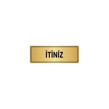 Özarslan Dizayn Departman Kapı İsimliği İtiniz 7x20 cm Altın Renk Metal Yönlendirme Levhası