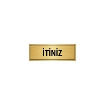 Özarslan Dizayn Departman Kapı İsimliği İtiniz 7x20 cm Altın Renk Metal Yönlendirme Levhası