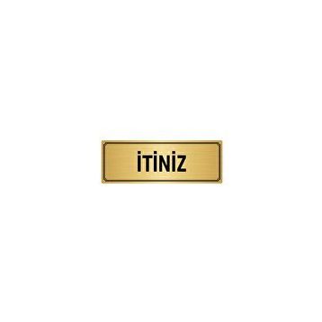 Özarslan Dizayn Departman Kapı İsimliği İtiniz / Push 10x20 cm Altın Renk Metal Yönlendirme Levhası