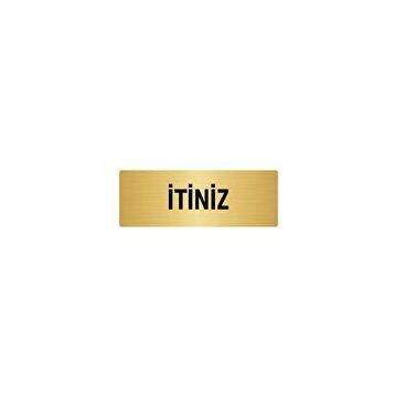 Özarslan Dizayn Departman Kapı İsimliği İtiniz / Push 10x20 cm Altın Renk Metal Yönlendirme Levhası