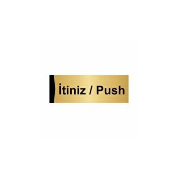 Özarslan Dizayn Departman Kapı İsimliği İtiniz / Push 5x20 cm Altın Renk Metal Yönlendirme Levhası