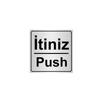 Özarslan Dizayn Departman Kapı İsimliği İtiniz / Push 5x20 cm Altın Renk Metal Yönlendirme Levhası