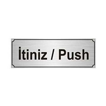 Özarslan Dizayn Departman Kapı İsimliği İtiniz / Push 5x20 cm Gümüş Renk Metal Yönlendirme Levhası