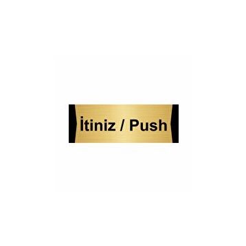 Özarslan Dizayn Departman Kapı İsimliği İtiniz / Push 7x20 cm Altın Renk Metal Yönlendirme Levhası