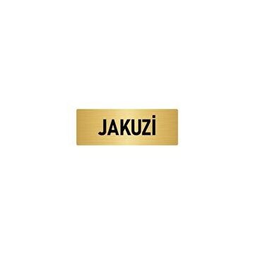 Özarslan Dizayn Departman Kapı İsimliği Jakuzi 10x20 cm Altın Renk Metal Yönlendirme Levhası