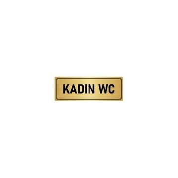 Özarslan Dizayn Departman Kapı İsimliği Kadın Wc 7x20 cm Altın Renk Metal Yönlendirme Levhası