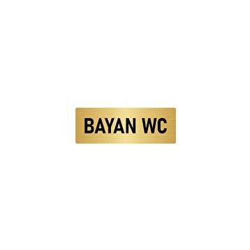 Özarslan Dizayn Departman Kapı İsimliği Kadın Wc 7x20 cm Altın Renk Metal Yönlendirme Levhası
