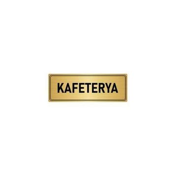 Özarslan Dizayn Departman Kapı İsimliği Kafeterya 10x20 cm Altın Renk Metal Yönlendirme Levhası