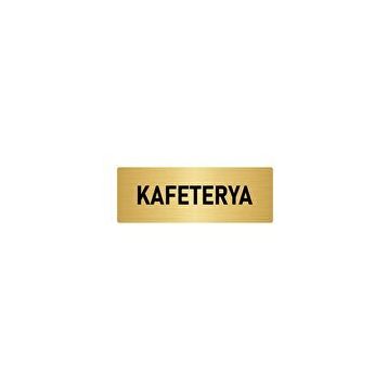 Özarslan Dizayn Departman Kapı İsimliği Kafeterya 10x20 cm Altın Renk Metal Yönlendirme Levhası