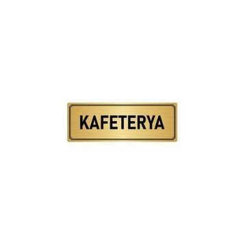 Özarslan Dizayn Departman Kapı İsimliği Kafeterya 5x20 cm Altın Renk Metal Yönlendirme Levhası