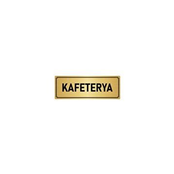 Özarslan Dizayn Departman Kapı İsimliği Kafeterya 5x20 cm Altın Renk Metal Yönlendirme Levhası