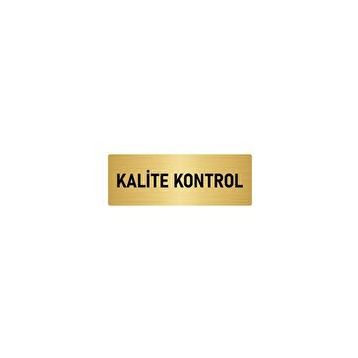Özarslan Dizayn Departman Kapı İsimliği Kalite Kontrol 10x20 cm Altın Renk Metal Yönlendirme Levhası