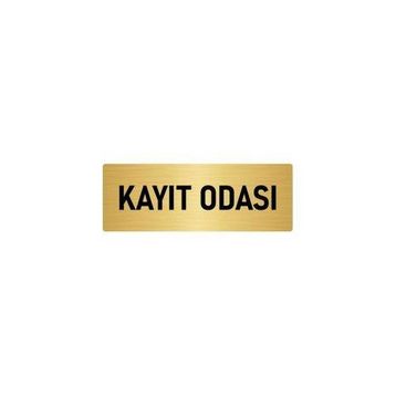 Özarslan Dizayn Departman Kapı İsimliği Kayıt Odası 10x20 cm Altın Renk Metal Yönlendirme Levhası