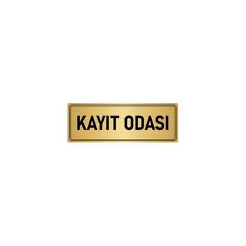 Özarslan Dizayn Departman Kapı İsimliği Kayıt Odası 10x20 cm Altın Renk Metal Yönlendirme Levhası