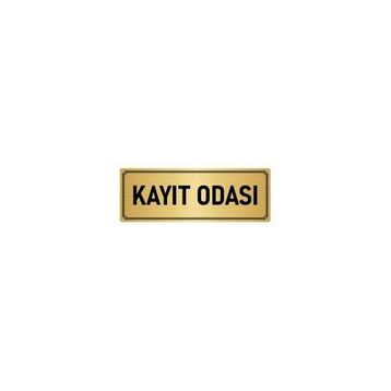 Özarslan Dizayn Departman Kapı İsimliği Kayıt Odası 10x20 cm Altın Renk Metal Yönlendirme Levhası