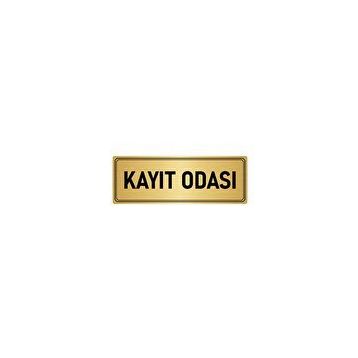 Özarslan Dizayn Departman Kapı İsimliği Kayıt Odası 10x20 cm Altın Renk Metal Yönlendirme Levhası