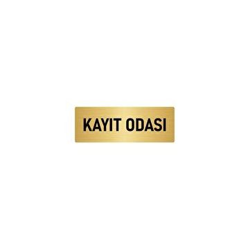 Özarslan Dizayn Departman Kapı İsimliği Kayıt Odası 10x20 cm Altın Renk Metal Yönlendirme Levhası