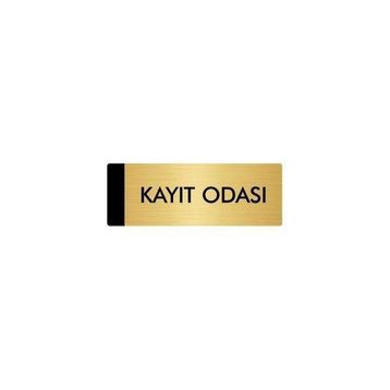 Özarslan Dizayn Departman Kapı İsimliği Kayıt Odası 10x20 cm Altın Renk Metal Yönlendirme Levhası