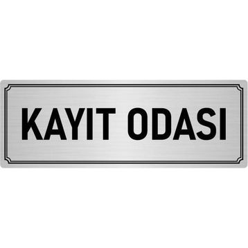Özarslan Dizayn Departman Kapı İsimliği Kayıt Odası 10x20 cm Gümüş Renk Metal Yönlendirme Levhası