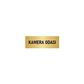 Özarslan Dizayn Departman Kapı İsimliği Kemera Odası 10x20 cm Altın Renk Metal Yönlendirme Levhası
