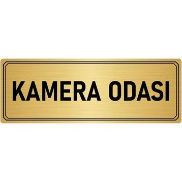 Özarslan Dizayn Departman Kapı İsimliği Kemera Odası 10x20 cm Altın Renk Metal Yönlendirme Levhası