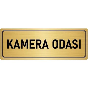 Özarslan Dizayn Departman Kapı İsimliği Kemera Odası 5x20 cm Altın Renk Metal Yönlendirme Levhası