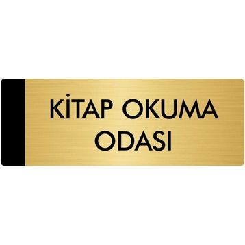 Özarslan Dizayn Departman Kapı İsimliği Kitap Okuma Odası 10x20 cm Altın Renk Metal Yönlendirme Levhası