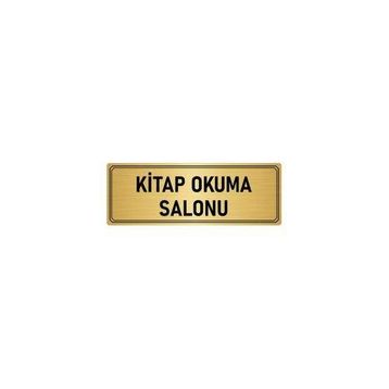 Özarslan Dizayn Departman Kapı İsimliği Kitap Okuma Salonu 10x20 cm Altın Renk Metal Yönlendirme Levhası