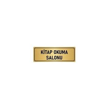 Özarslan Dizayn Departman Kapı İsimliği Kitap Okuma Salonu 5x20 cm Altın Renk Metal Yönlendirme Levhası