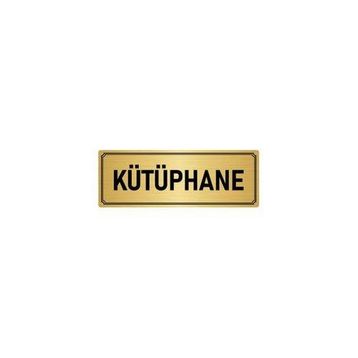 Özarslan Dizayn Departman Kapı İsimliği Kütüphane 5x20 cm Altın Renk Metal Yönlendirme Levhası