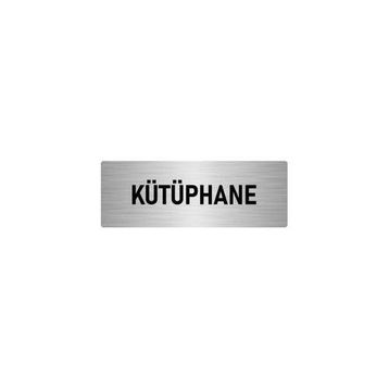 Özarslan Dizayn Departman Kapı İsimliği Kütüphane 5x20 cm Gümüş Renk Metal Yönlendirme Levhası