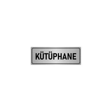 Özarslan Dizayn Departman Kapı İsimliği Kütüphane 5x20 cm Gümüş Renk Metal Yönlendirme Levhası