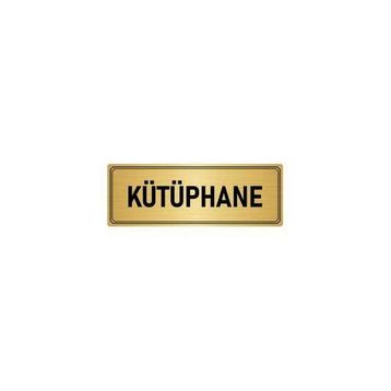 Özarslan Dizayn Departman Kapı İsimliği Kütüphane 7x20 cm Altın Renk Metal Yönlendirme Levhası