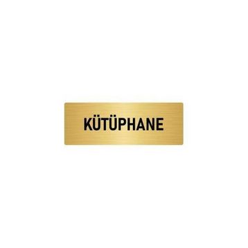 Özarslan Dizayn Departman Kapı İsimliği Kütüphane 7x20 cm Altın Renk Metal Yönlendirme Levhası