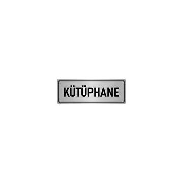 Özarslan Dizayn Departman Kapı İsimliği Kütüphane 7x20 cm Gümüş Renk Metal Yönlendirme Levhası