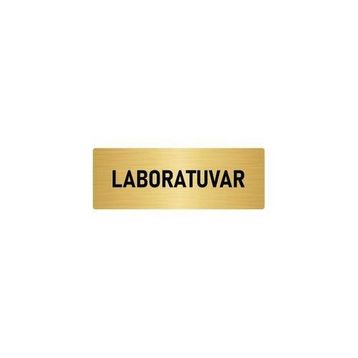 Özarslan Dizayn Departman Kapı İsimliği Laboratuvar 10x20 cm Altın Renk Metal Yönlendirme Levhası