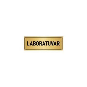 Özarslan Dizayn Departman Kapı İsimliği Laboratuvar 10x20 cm Altın Renk Metal Yönlendirme Levhası