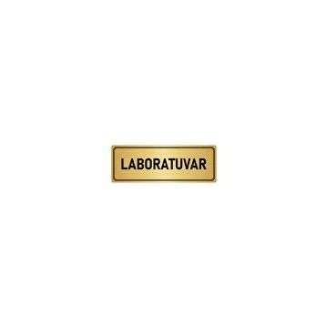 Özarslan Dizayn Departman Kapı İsimliği Laboratuvar 10x20 cm Altın Renk Metal Yönlendirme Levhası